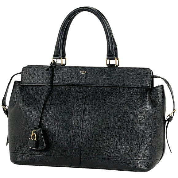 Celine Cabas Handbag Tote Bag Leather Black - Picture 1 of 8